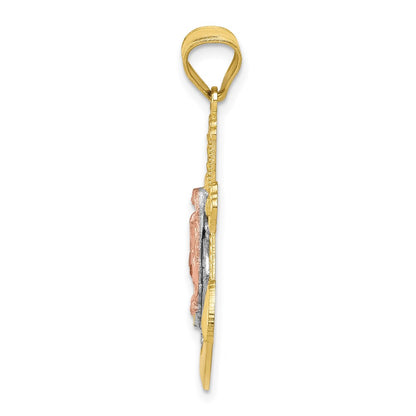 10k Two-tone and White Rhodium Mariner Blessed Mother Pendant
