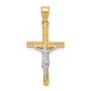 10K and White Rhodium Crucifix Pendant