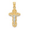 10K and White Rhodium Crucifix Pendant