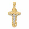 10K and White Rhodium Crucifix Pendant