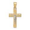10K and White Rhodium Small Crucifix Pendant