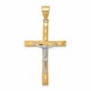10K and White Rhodium Diamond-Cut Crucifix Pendant