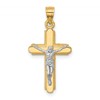 10K and White Rhodium Crucifix Pendant