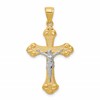 10K and White Rhodium Crucifix Pendant