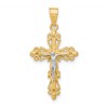10K and White Rhodium Crucifix Pendant