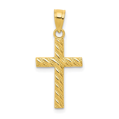 10k Textured Cross Pendant