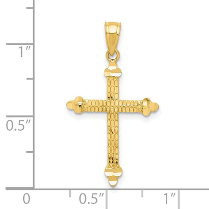 10k Budded Cross Pendant