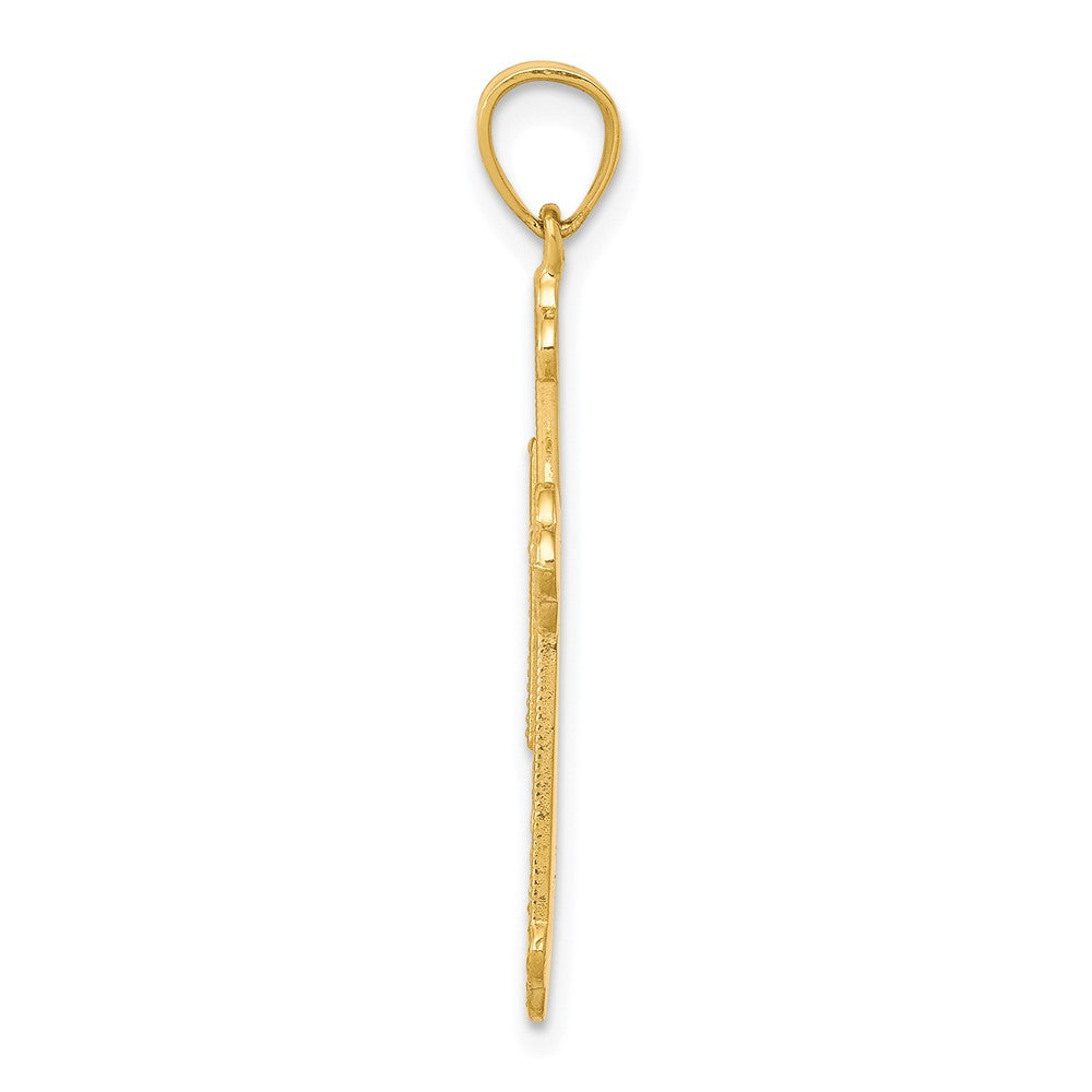 10k Budded Cross Pendant
