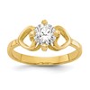 10k Polished CZ Hearts Size 1 Baby Ring