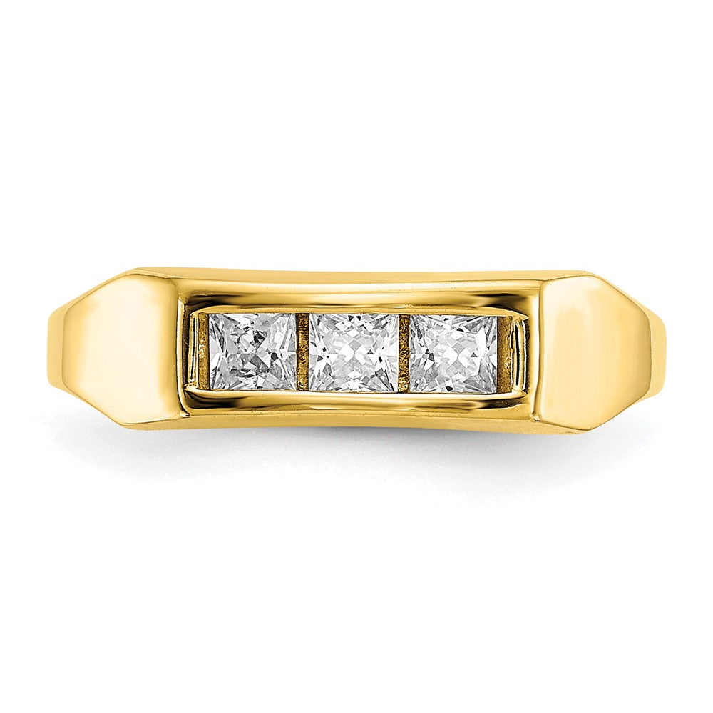 10k Polished 3-Stone CZ Size 3 Baby / Childs Channel Ring