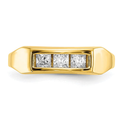 10k Polished 3-Stone CZ Size 3 Baby / Childs Channel Ring