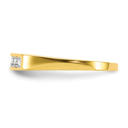 10k Polished 5-Stone CZ Size 3 Baby / Childs Channel Ring