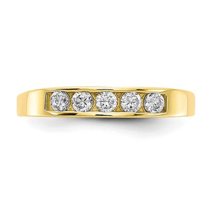 10k Polished 5-Stone CZ Size 3 Baby / Childs Channel Ring