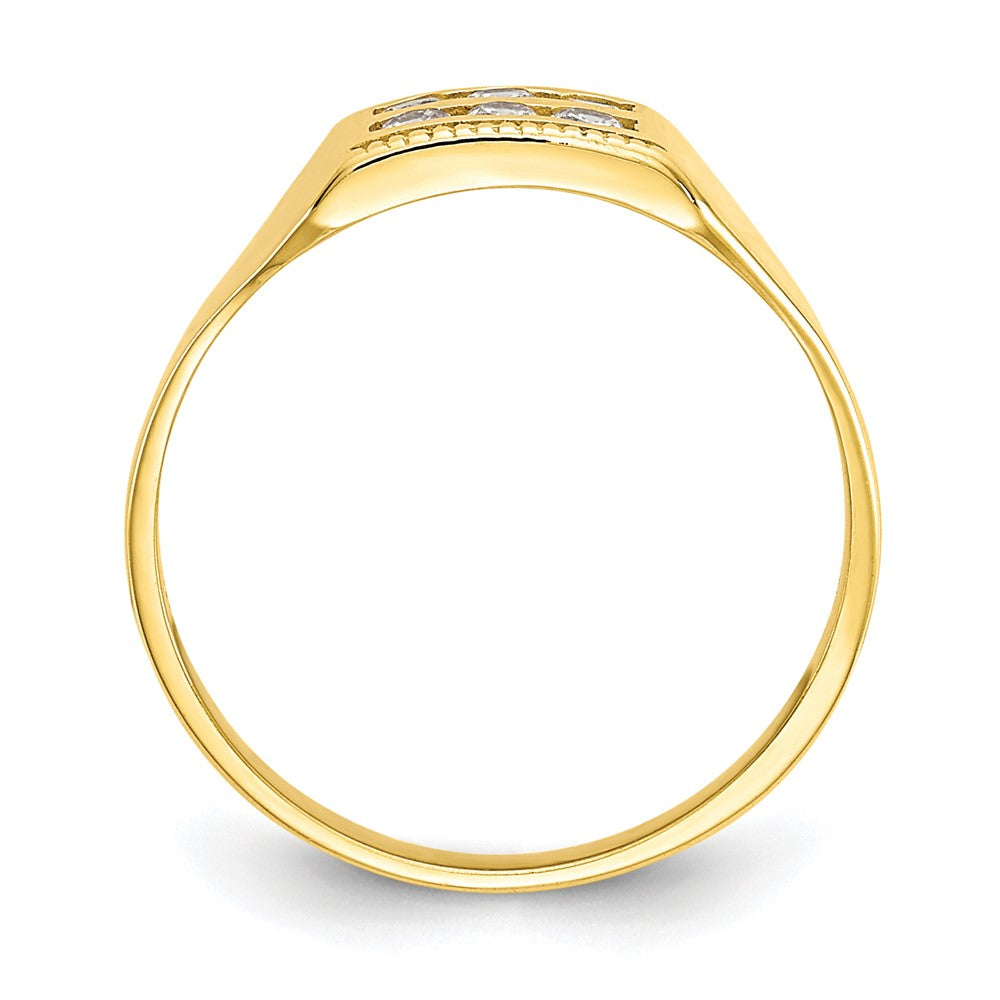 10k Polished 2-Row CZ Size 3 Baby / Childs Ring