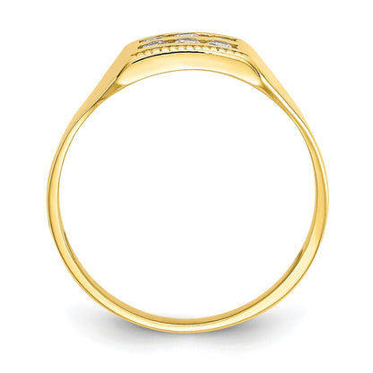 10k Polished 2-Row CZ Size 3 Baby / Childs Ring