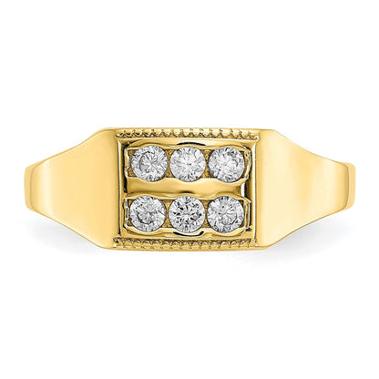 10k Polished 2-Row CZ Size 3 Baby / Childs Ring