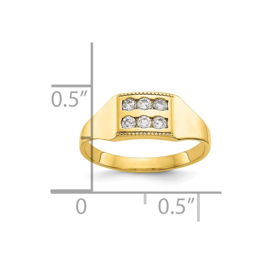 10k Polished 2-Row CZ Size 3 Baby / Childs Ring