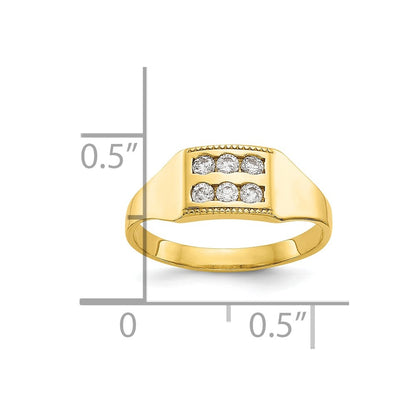 10k Polished 2-Row CZ Size 3 Baby / Childs Ring