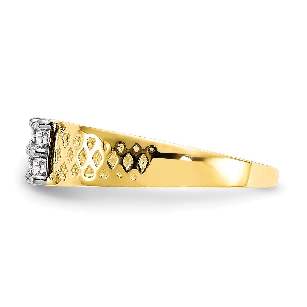 10k 4-Stone CZ and Lattice Size 1 Baby Ring