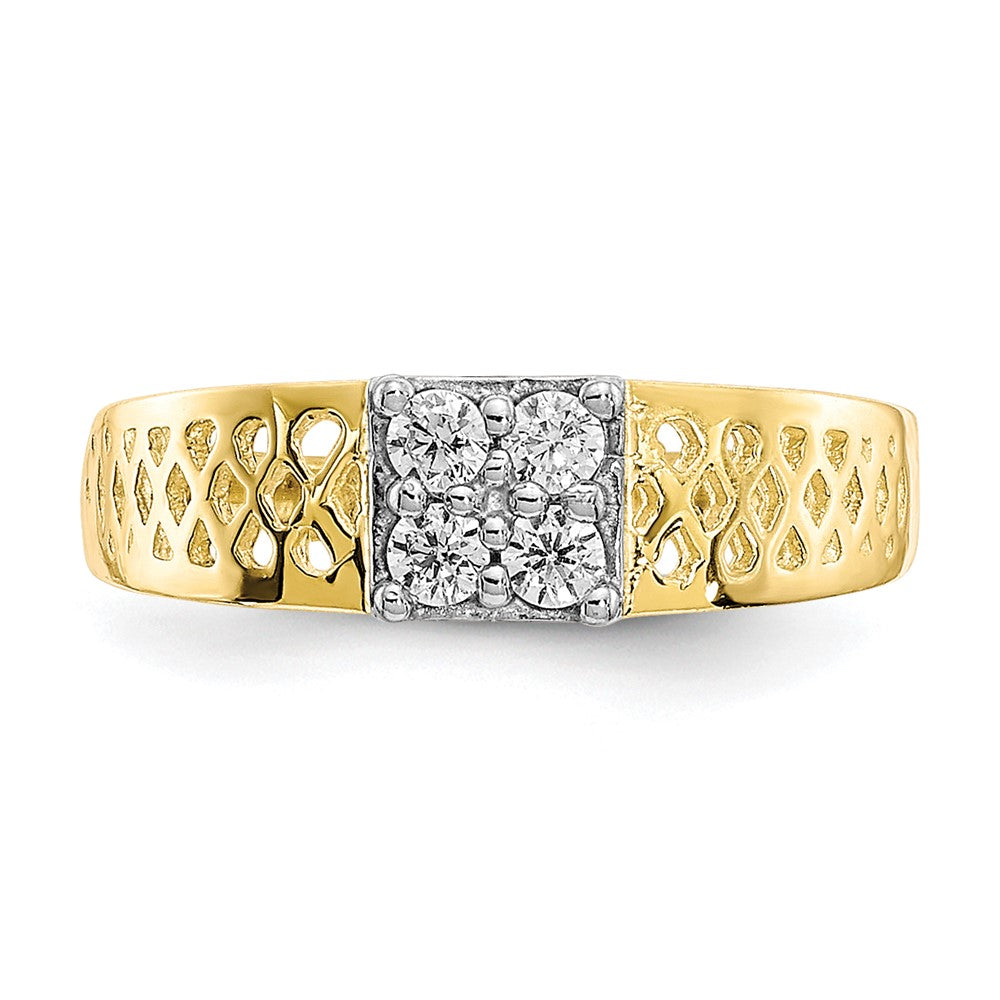 10k 4-Stone CZ and Lattice Size 1 Baby Ring