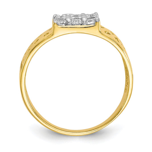 10k 9-Stone CZ and Lattice Size 1.5 Baby Ring