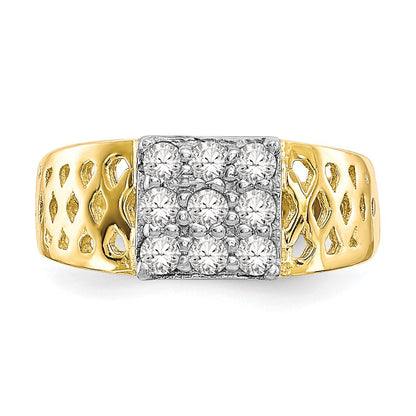 10k 9-Stone CZ and Lattice Size 1.5 Baby Ring
