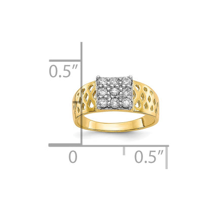 10k 9-Stone CZ and Lattice Size 1.5 Baby Ring