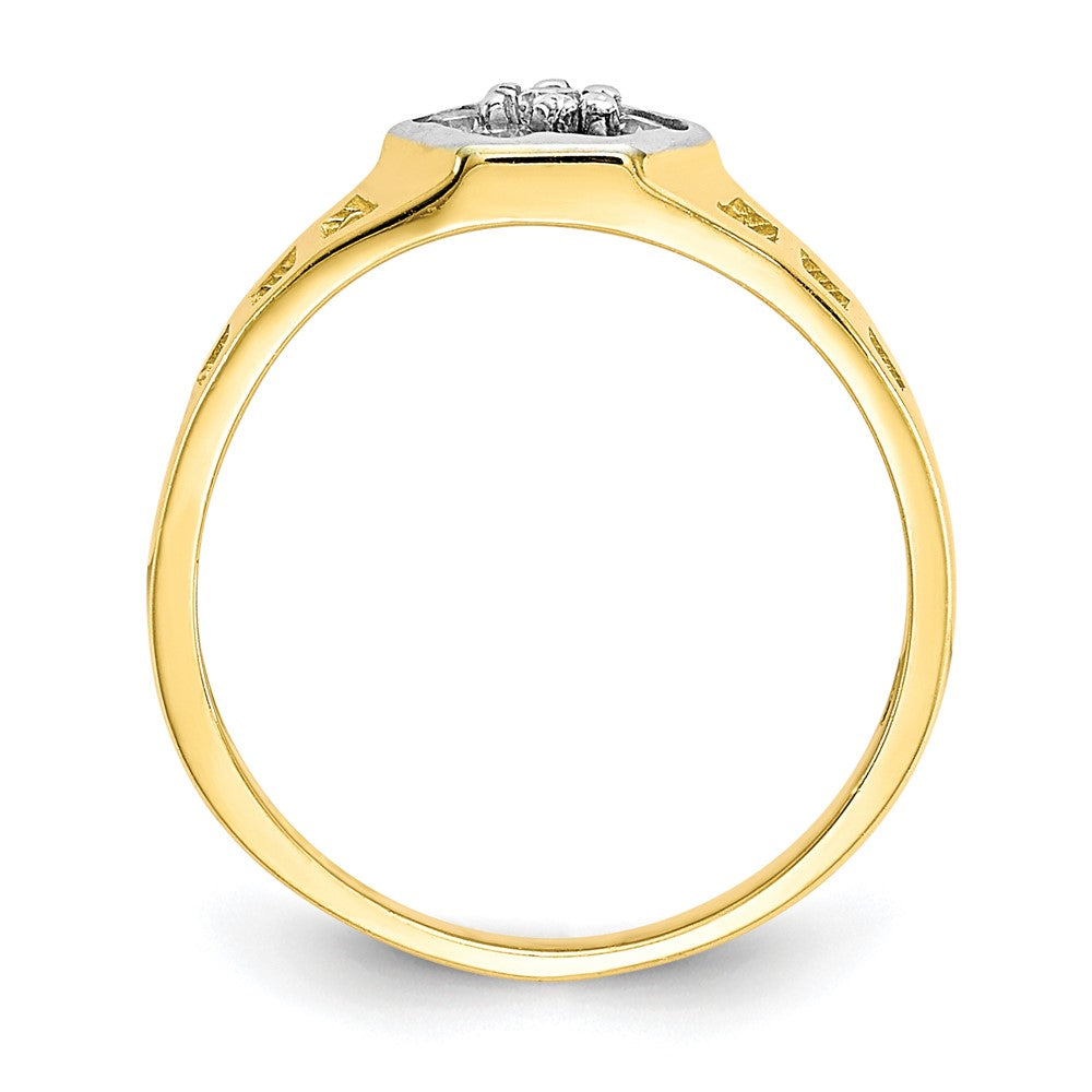 10k CZ Hexagon Size 3 Baby / Childs Ring
