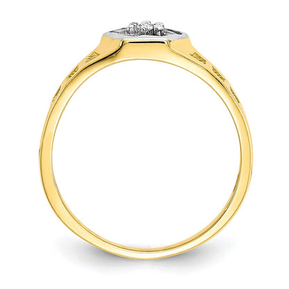 10k CZ Hexagon Size 3 Baby / Childs Ring