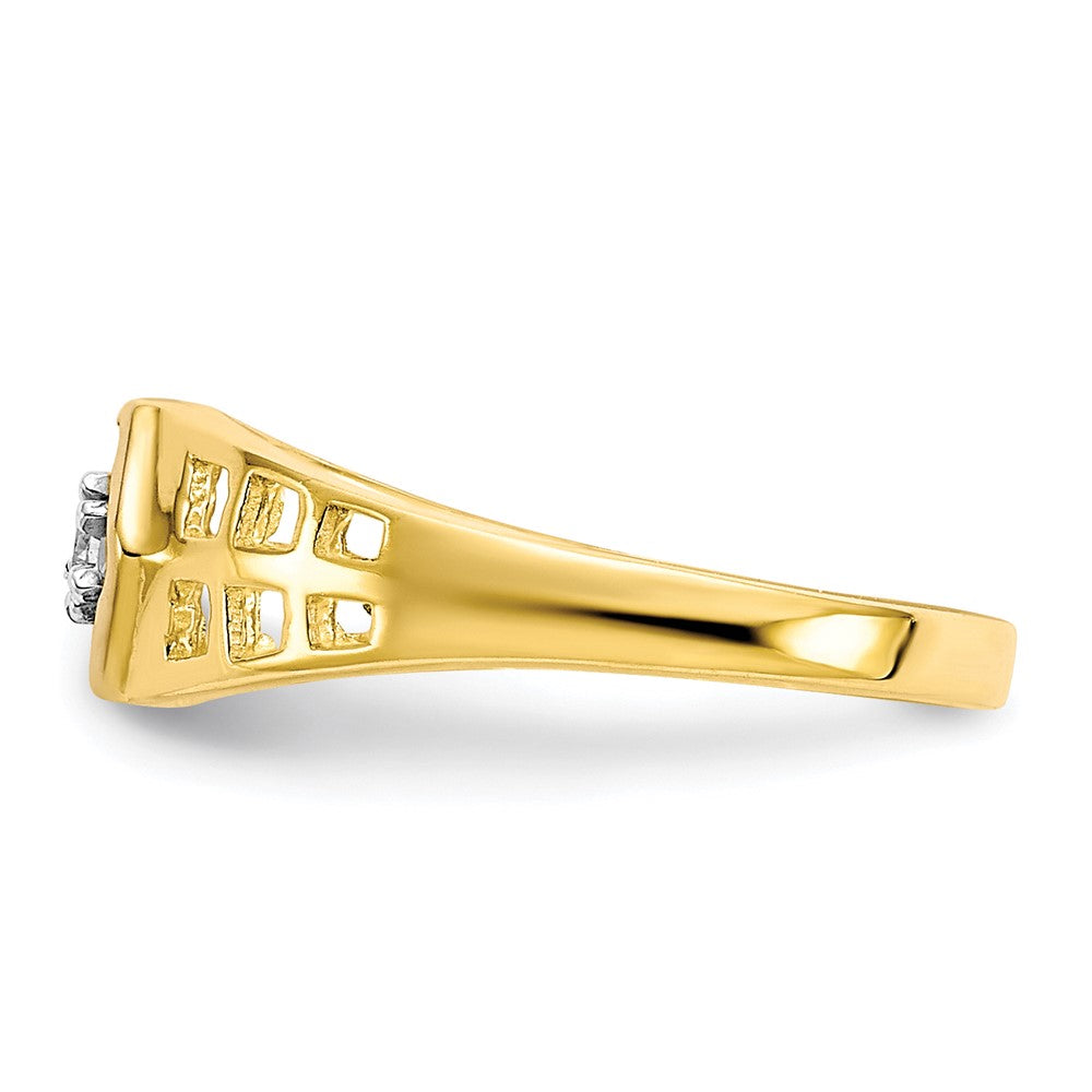 10k CZ Hexagon Size 3 Baby / Childs Ring