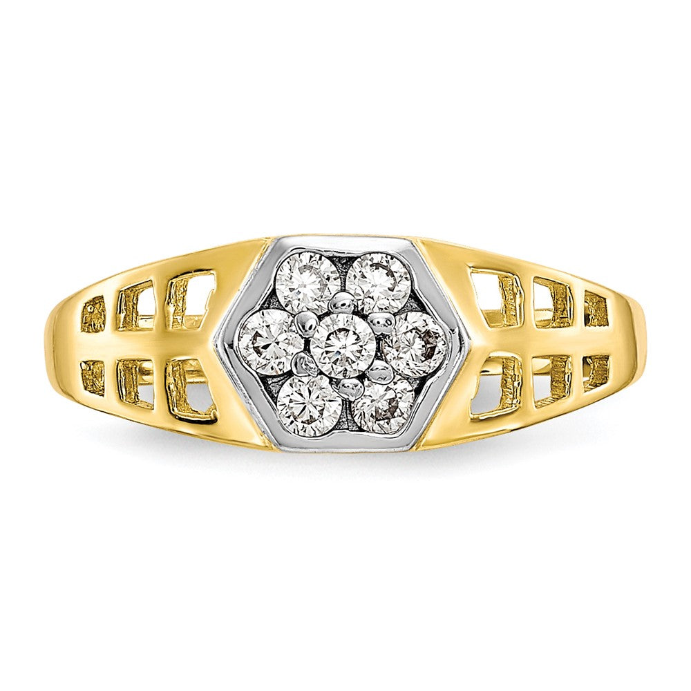 10k CZ Hexagon Size 3 Baby / Childs Ring
