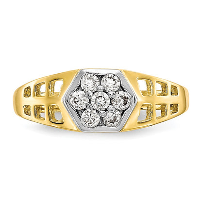 10k CZ Hexagon Size 3 Baby / Childs Ring