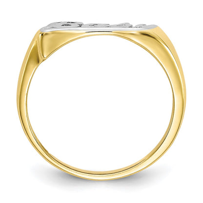 10K and White Rhodium BABY Size 3 Baby / Childs Ring