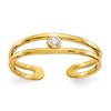 10k Bezel-set Clear CZ Toe Ring
