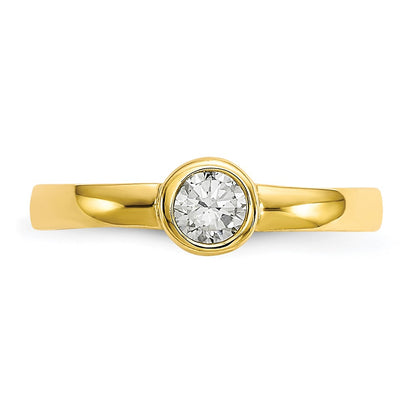 10k Bezel-set 3mm Round Clear CZ Toe Ring