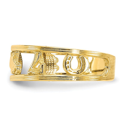 10k Good Luck Symbols Toe Ring