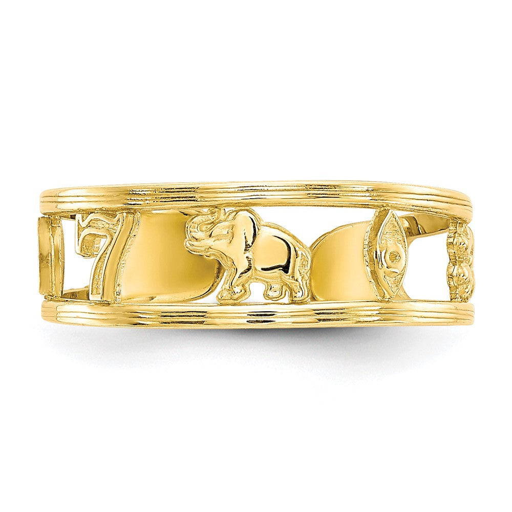 10k Good Luck Symbols Toe Ring