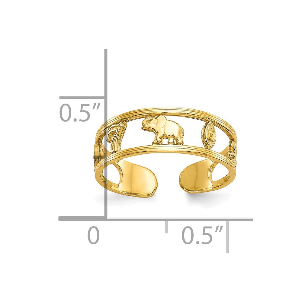 10k Good Luck Symbols Toe Ring