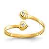 10k Bezel-set Clear CZ Bypass Toe Ring