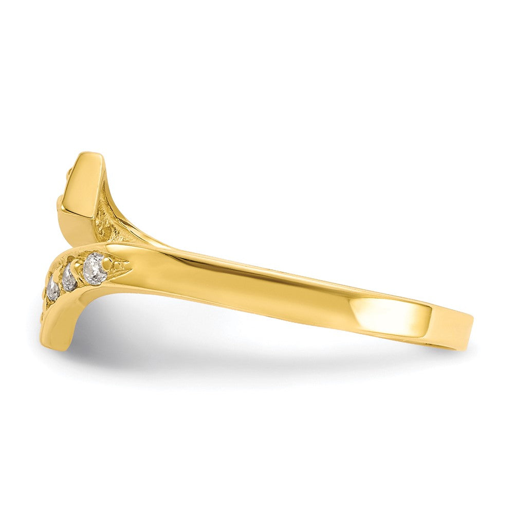 10k Graduated Clear CZ Bypass Toe Ring
