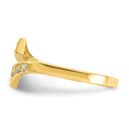 10k Graduated Clear CZ Bypass Toe Ring