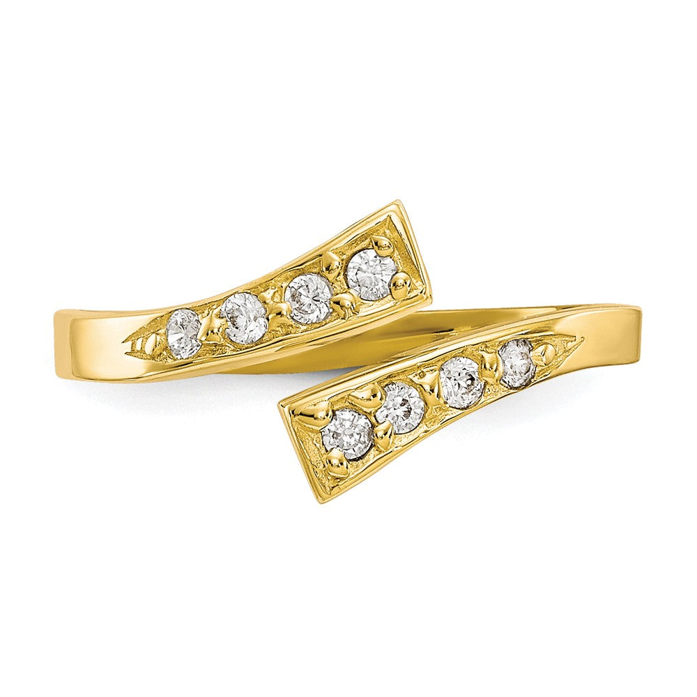 10k Graduated Clear CZ Bypass Toe Ring