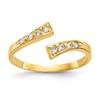 10k Graduated Clear CZ Bypass Toe Ring