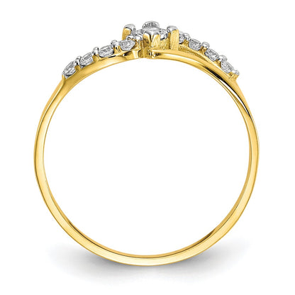 10k Clear CZ Fancy Ring