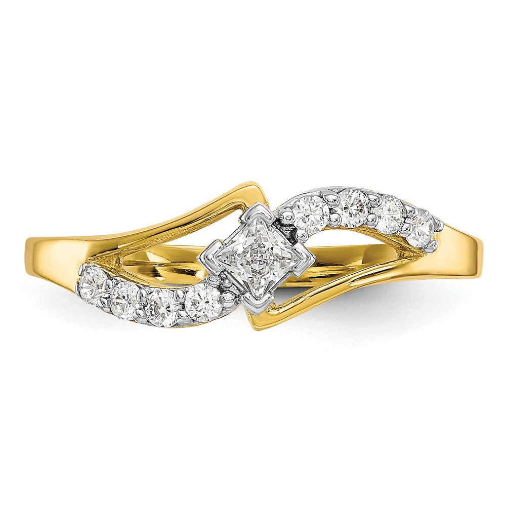 10k Clear CZ Fancy Ring