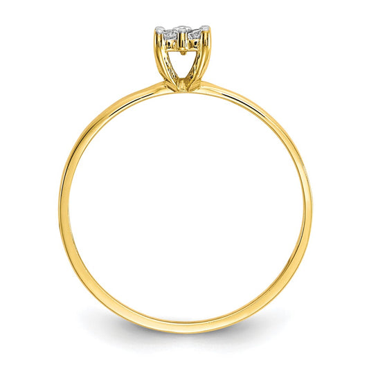 10k 4-Stone Clear CZ Promise Ring