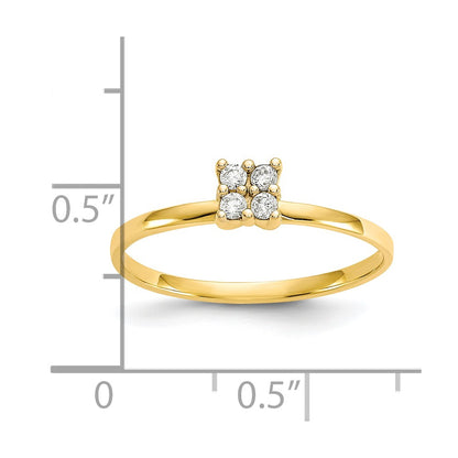 10k 4-Stone Clear CZ Promise Ring