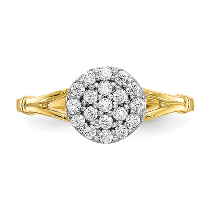 10k Clear CZ Cluster Halo Ring