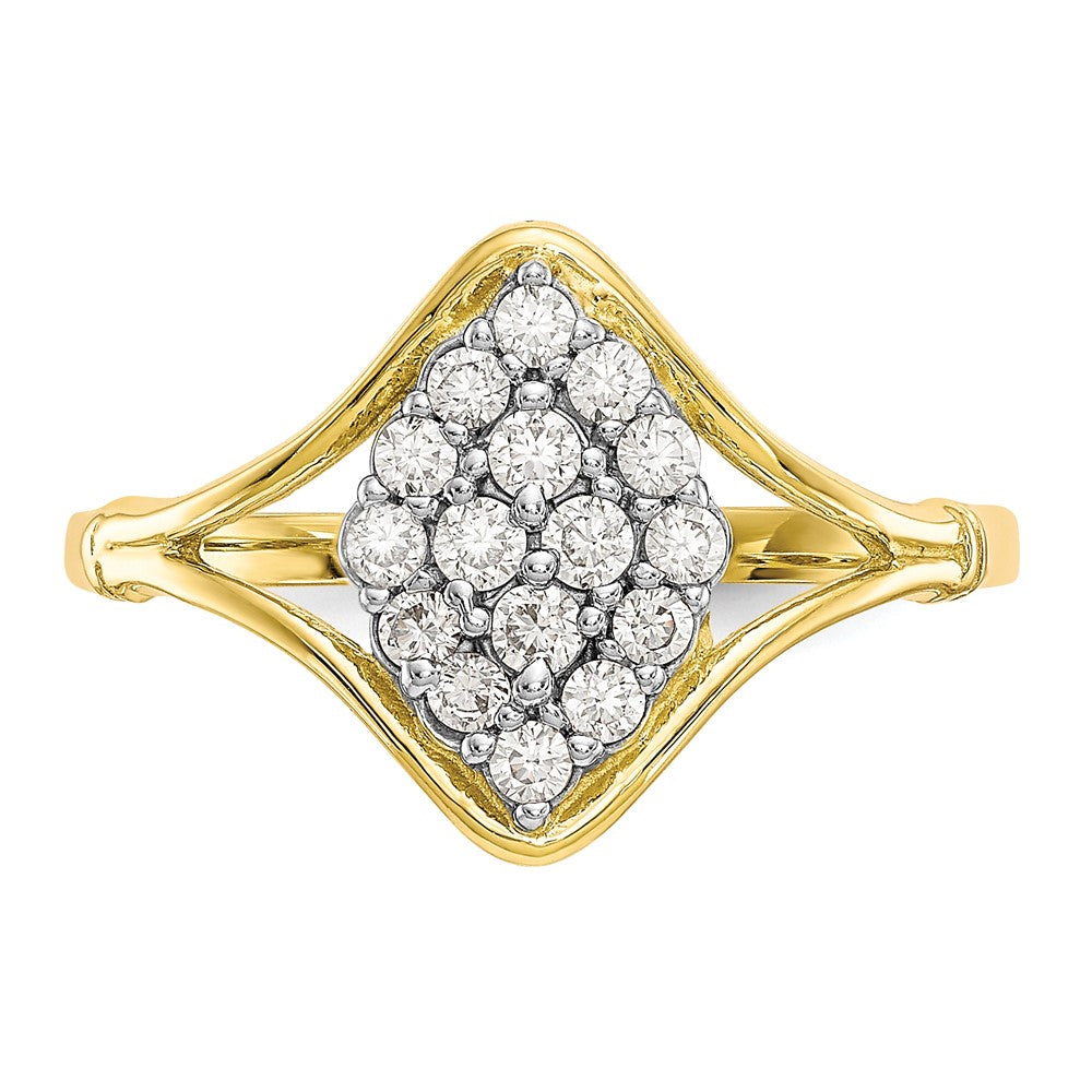10k Clear CZ Cluster Ring