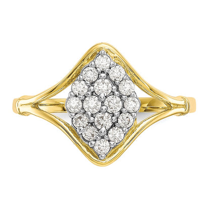 10k Clear CZ Cluster Ring